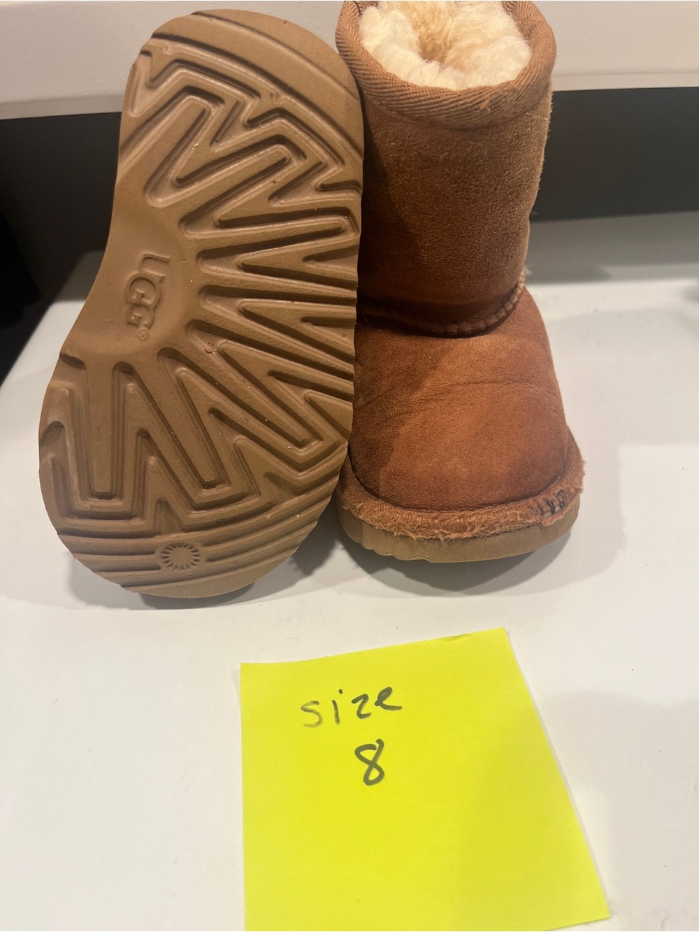 UGG Kids Chestnut Suede Sheepskin Boots - Chestnut Brown